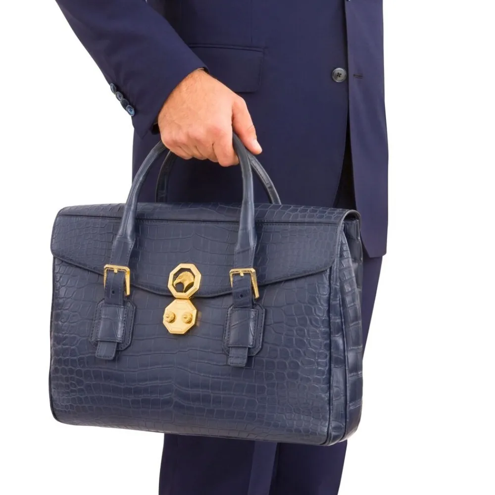 Fashion Handmade Crocodile Briefcase Bags