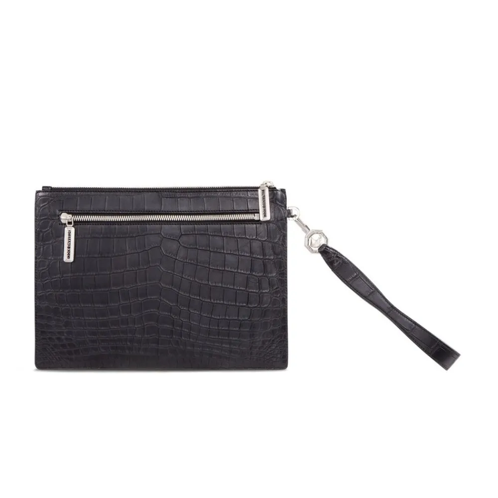 Clearance Handmade Crocodile Document Holder Bag Small Leather Goods
