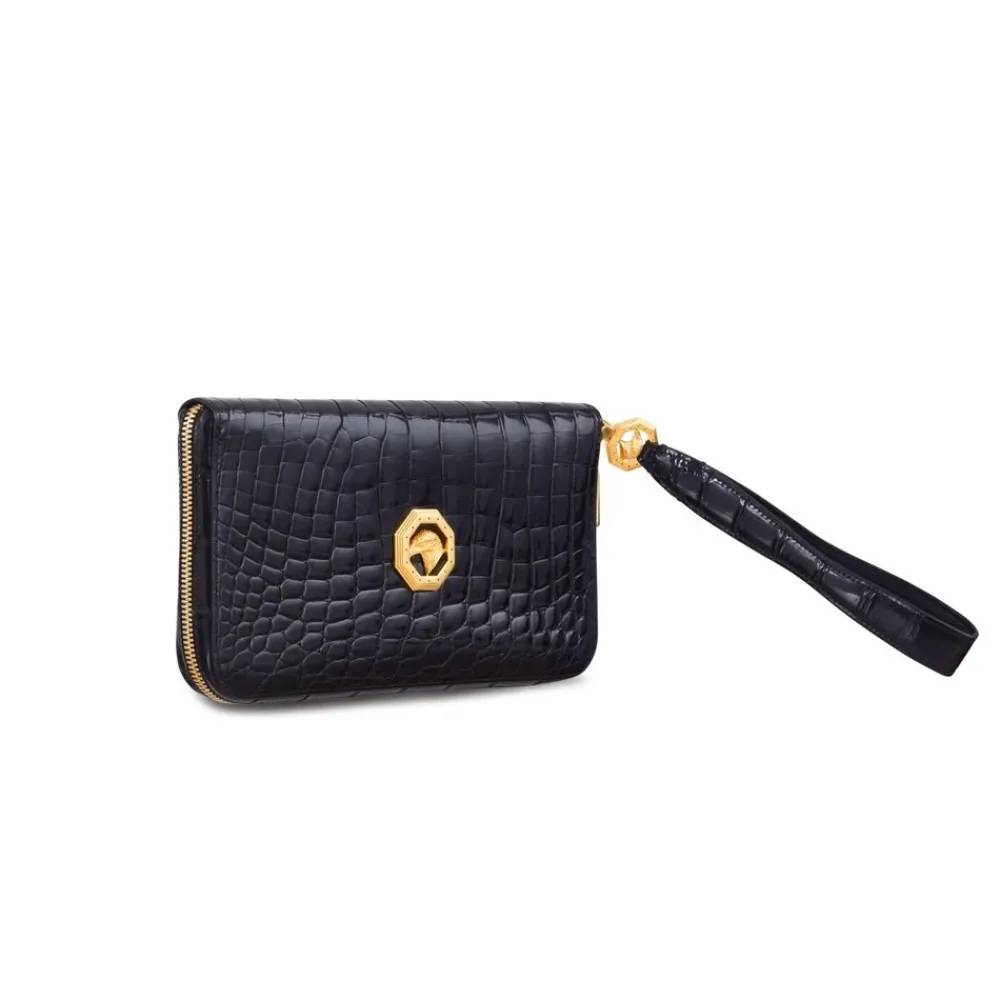 Cheap Handmade Crocodile Travel Wallet Small Leather Goods