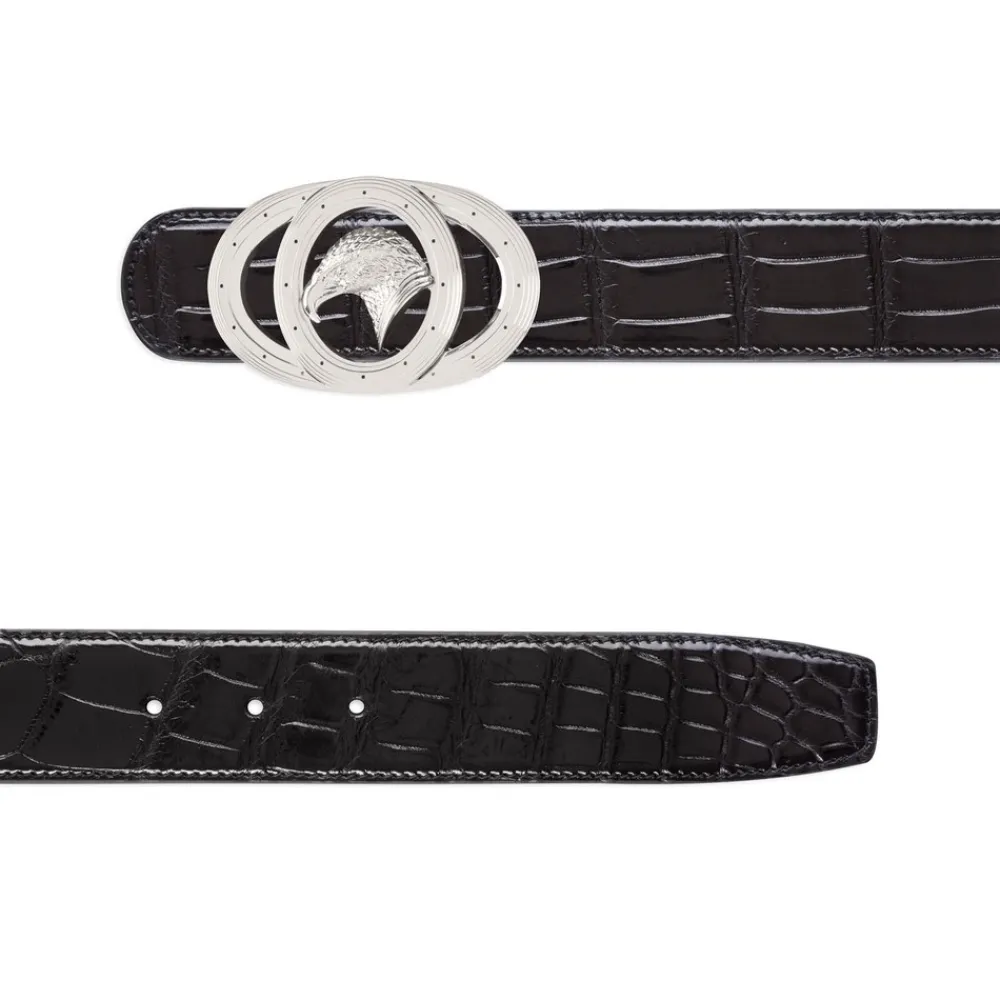 Outlet Handmade Diamante Crocodile Leather Belt Belts