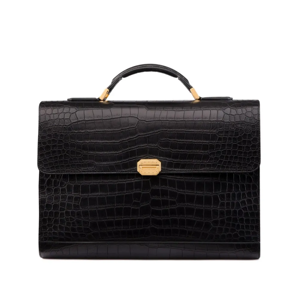Sale Handmade Matted Crocodile Briefcase Bags