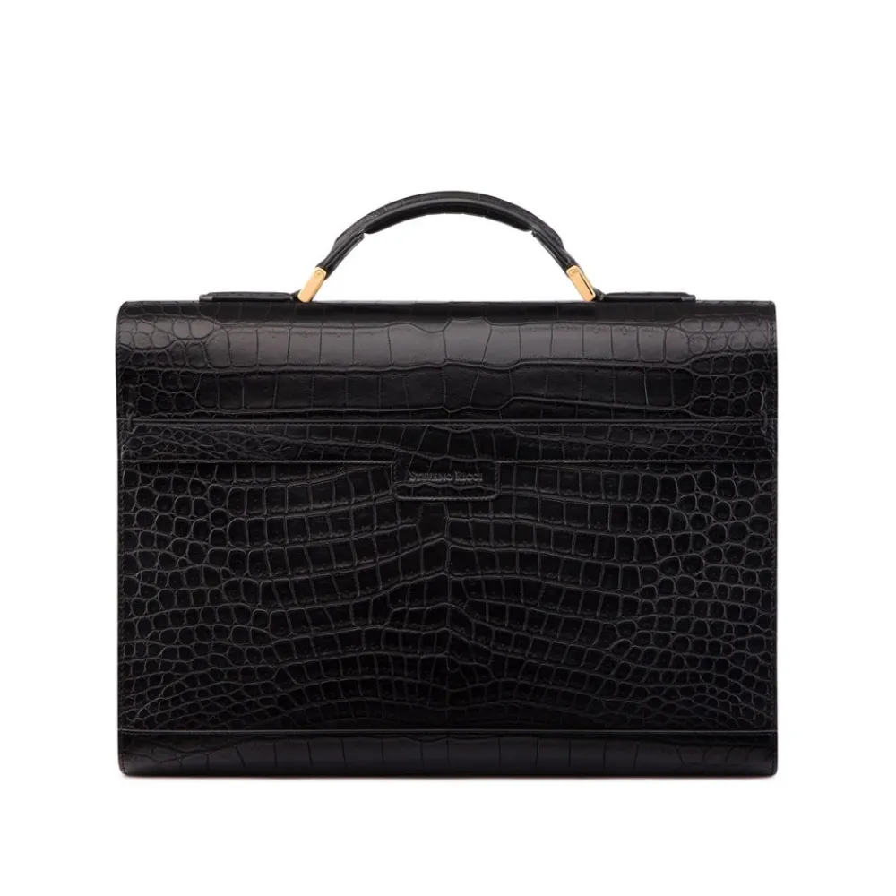 Sale Handmade Matted Crocodile Briefcase Bags
