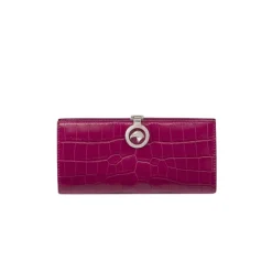 Best Handmade Matted Crocodile Clasp Wallet Small Leather Goods