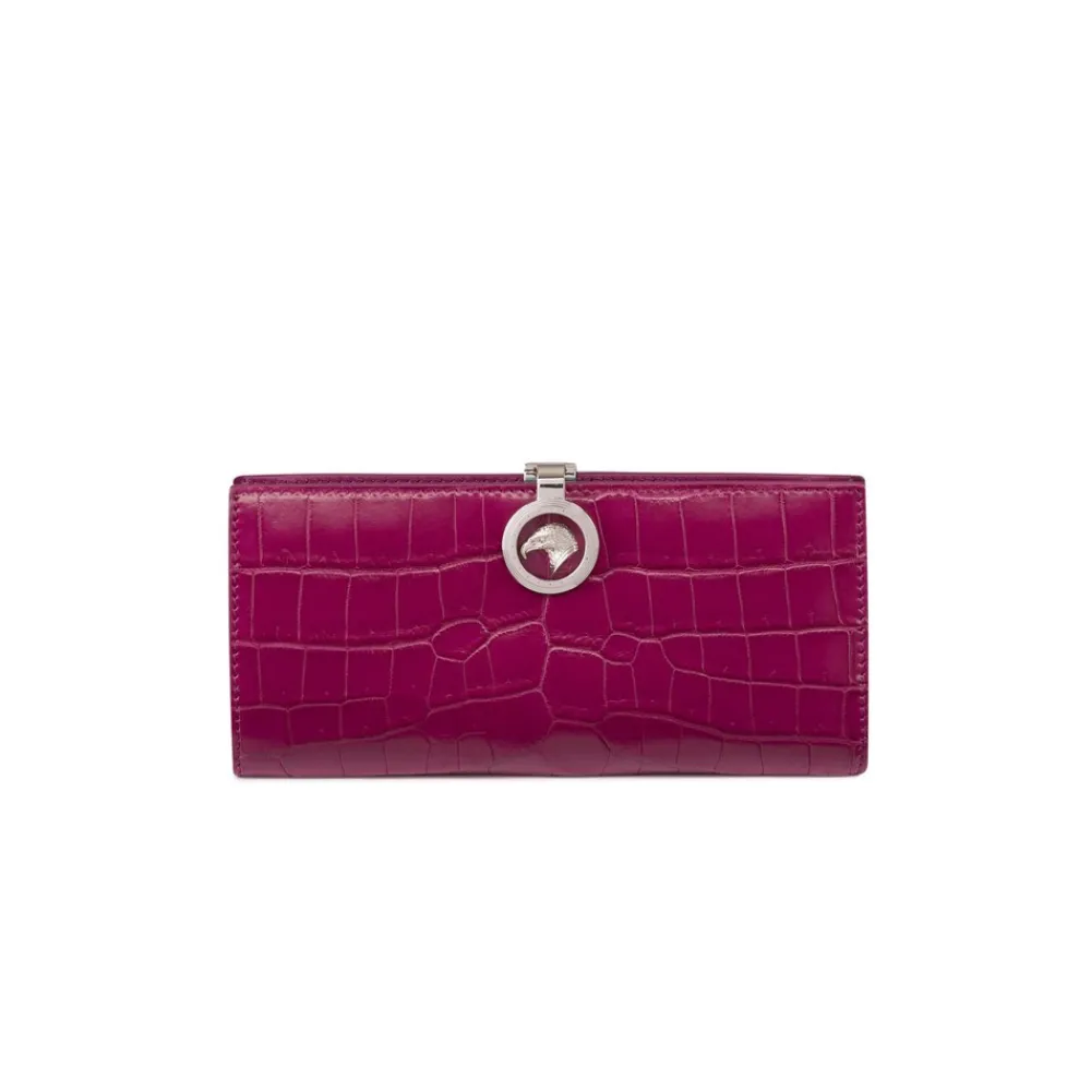 Best Handmade Matted Crocodile Clasp Wallet Small Leather Goods