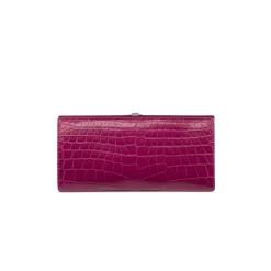 Best Handmade Matted Crocodile Clasp Wallet Small Leather Goods