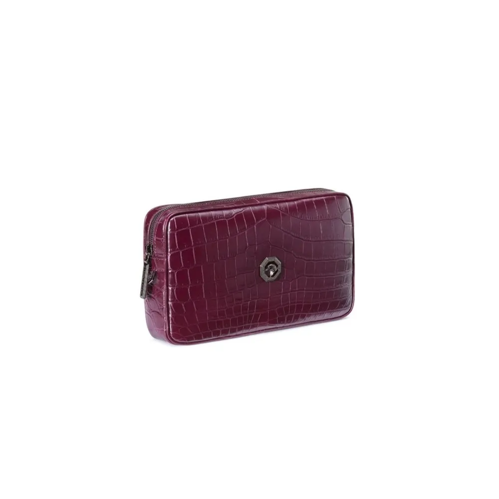 Shop Handmade Matted Crocodile Leather Toiletry Bag Small Leather Goods