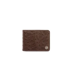 Store Handmade Ostrich Leather Bifold Wallet Small Leather Goods