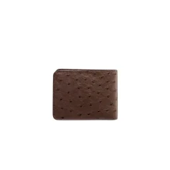 Store Handmade Ostrich Leather Bifold Wallet Small Leather Goods