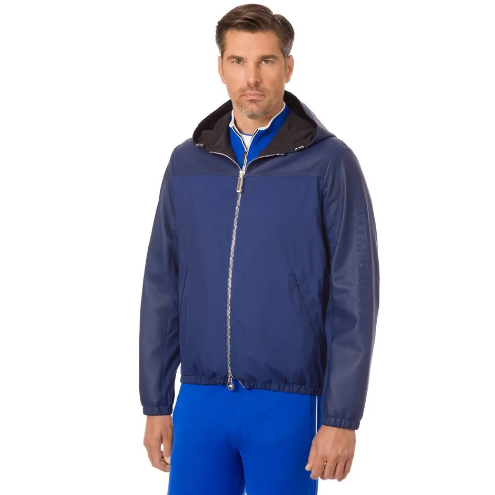 Best Sale Hooded Blouson With Lambskin Leather Inserts Mens Last Sizes