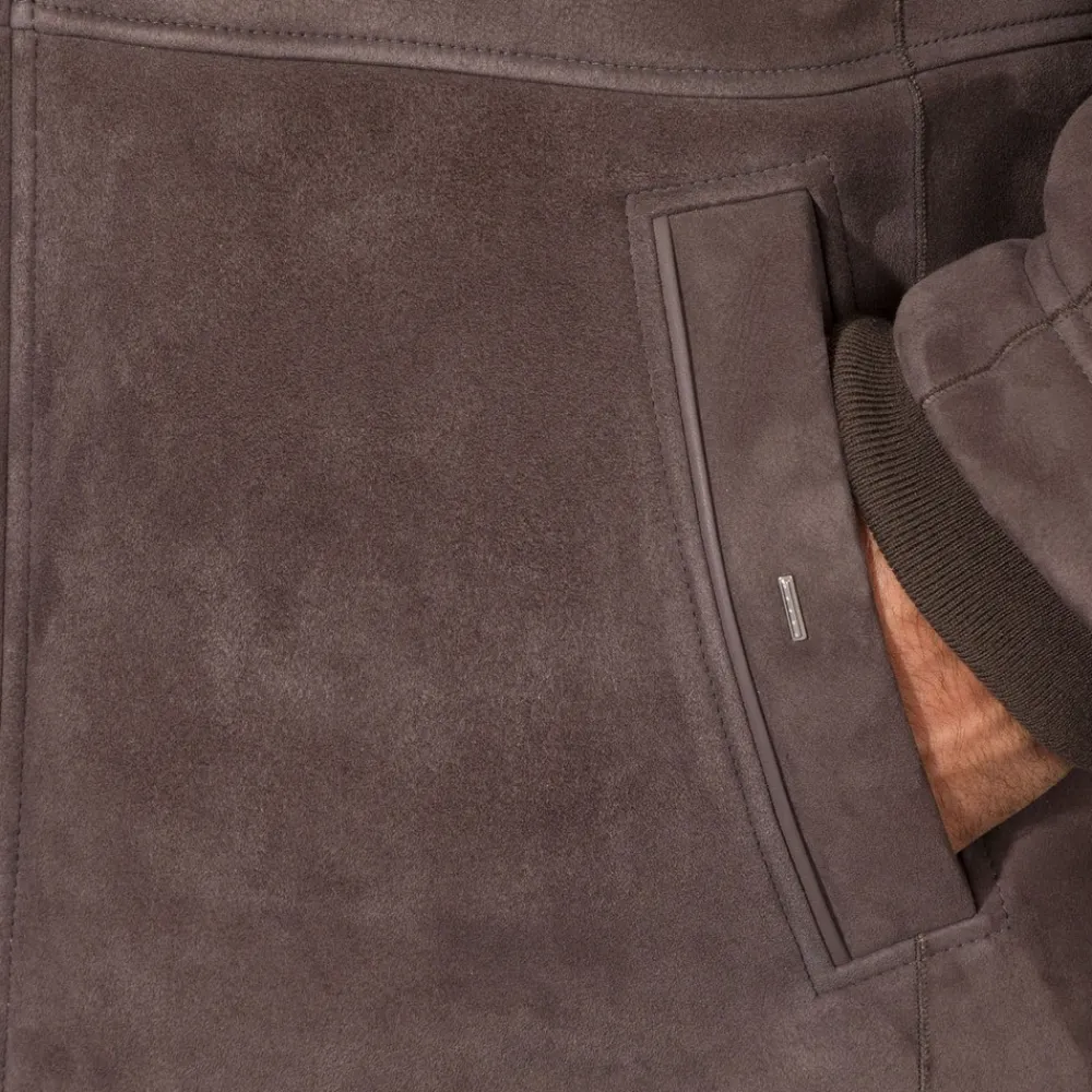 Cheap Hooded Coat With Fox Fur Trim Mens Outerwear