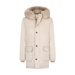 Flash Sale Hooded Down And Fox Fur Jacket Mens Outerwear