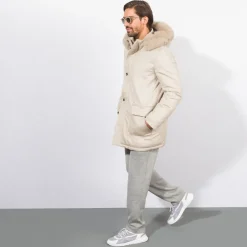 Flash Sale Hooded Down And Fox Fur Jacket Mens Outerwear