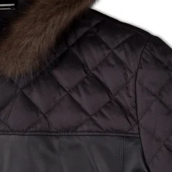 Cheap Hooded Down Jacket With Pekan Fur Mens Outerwear