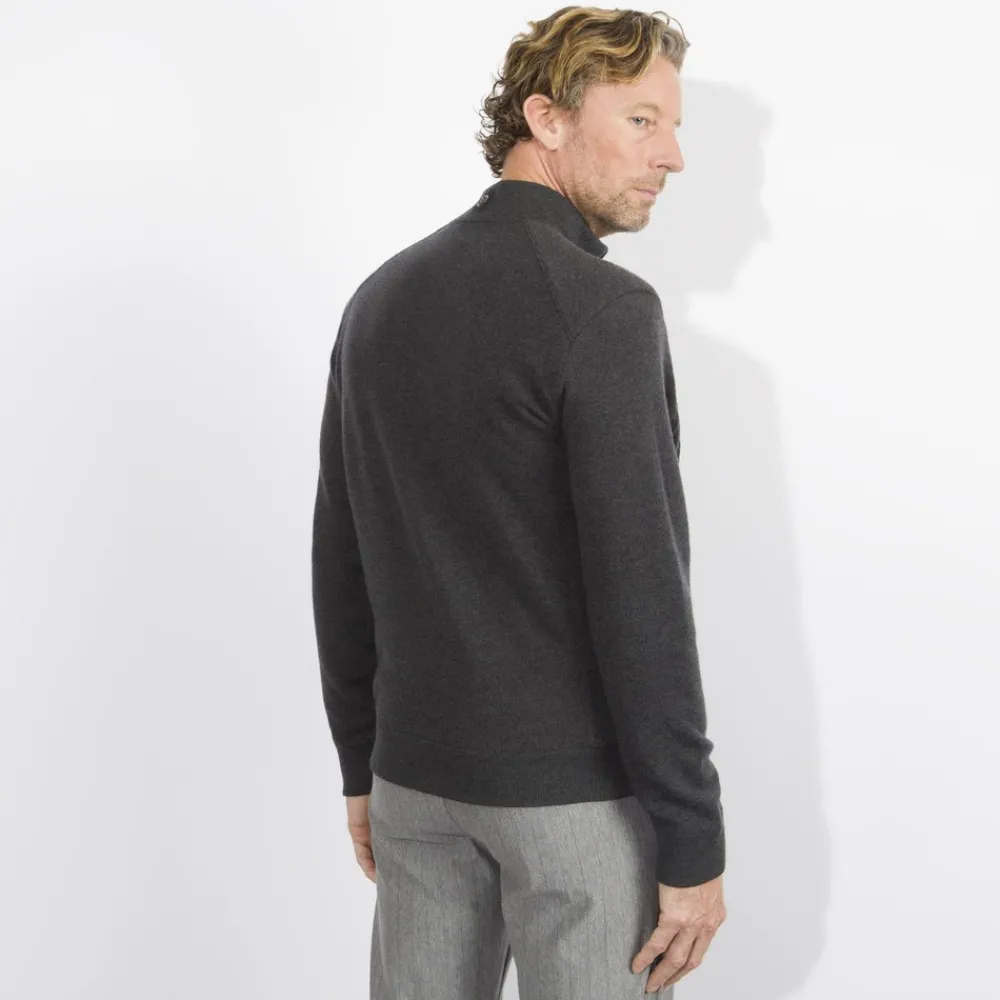 New Knit Blouson With Crocodile Leather Inserts Mens Knitwear