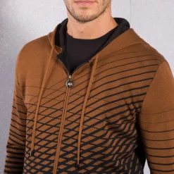 Fashion Knit Hooded Jogging Blouson Mens Jogging Suits