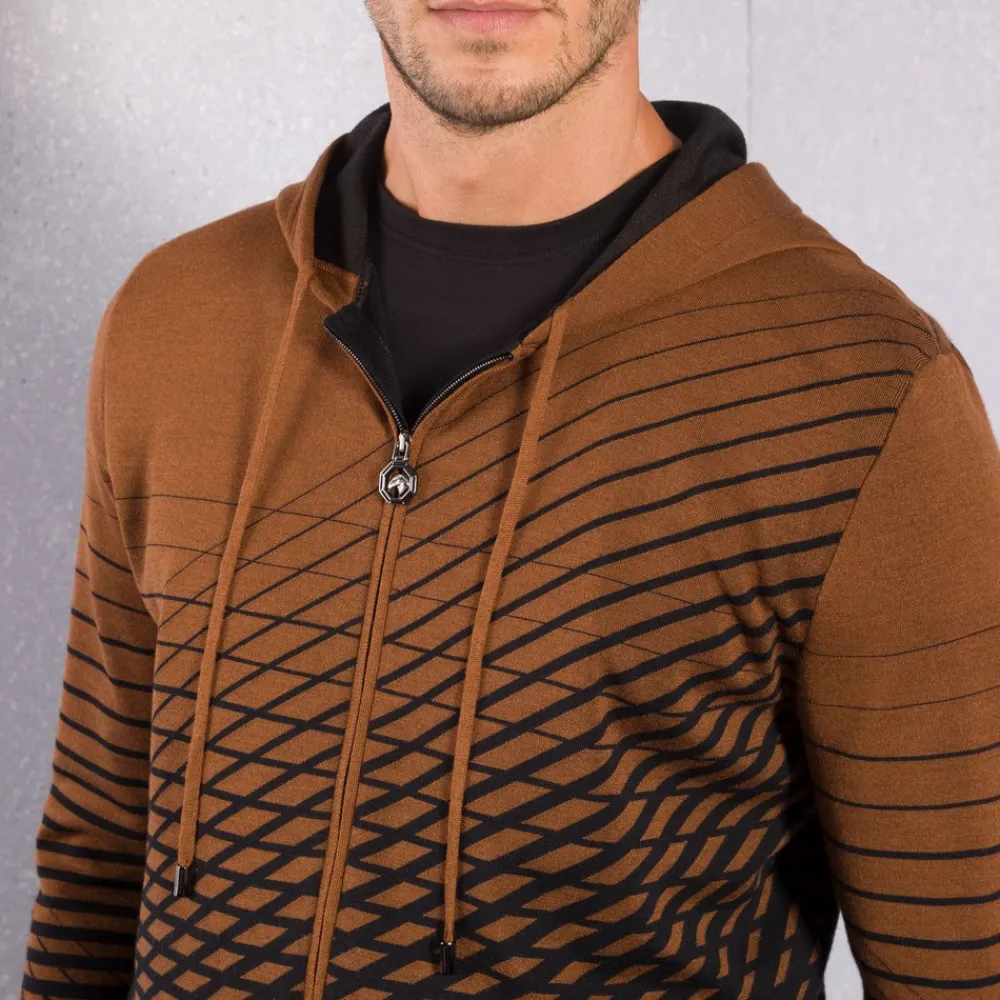 Fashion Knit Hooded Jogging Blouson Mens Jogging Suits