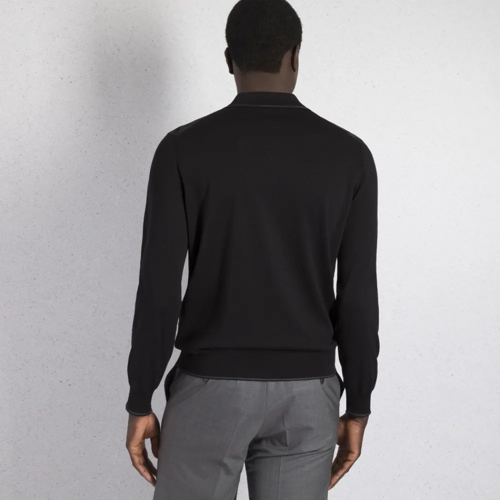 Best Knit Long Sleeve Zip Polo Mens Knitwear