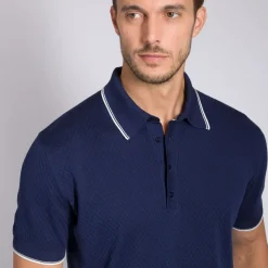 Store Knit Short Sleeve Four-Button Polo Mens Knitwear