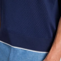 Store Knit Short Sleeve Four-Button Polo Mens Knitwear
