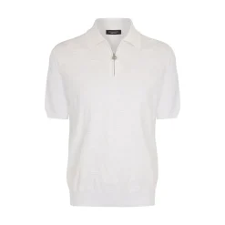 New Knit Short Sleeve Zip Polo Mens Knitwear