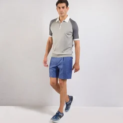 Clearance Knit Short Sleeve Zip Polo Mens Knitwear
