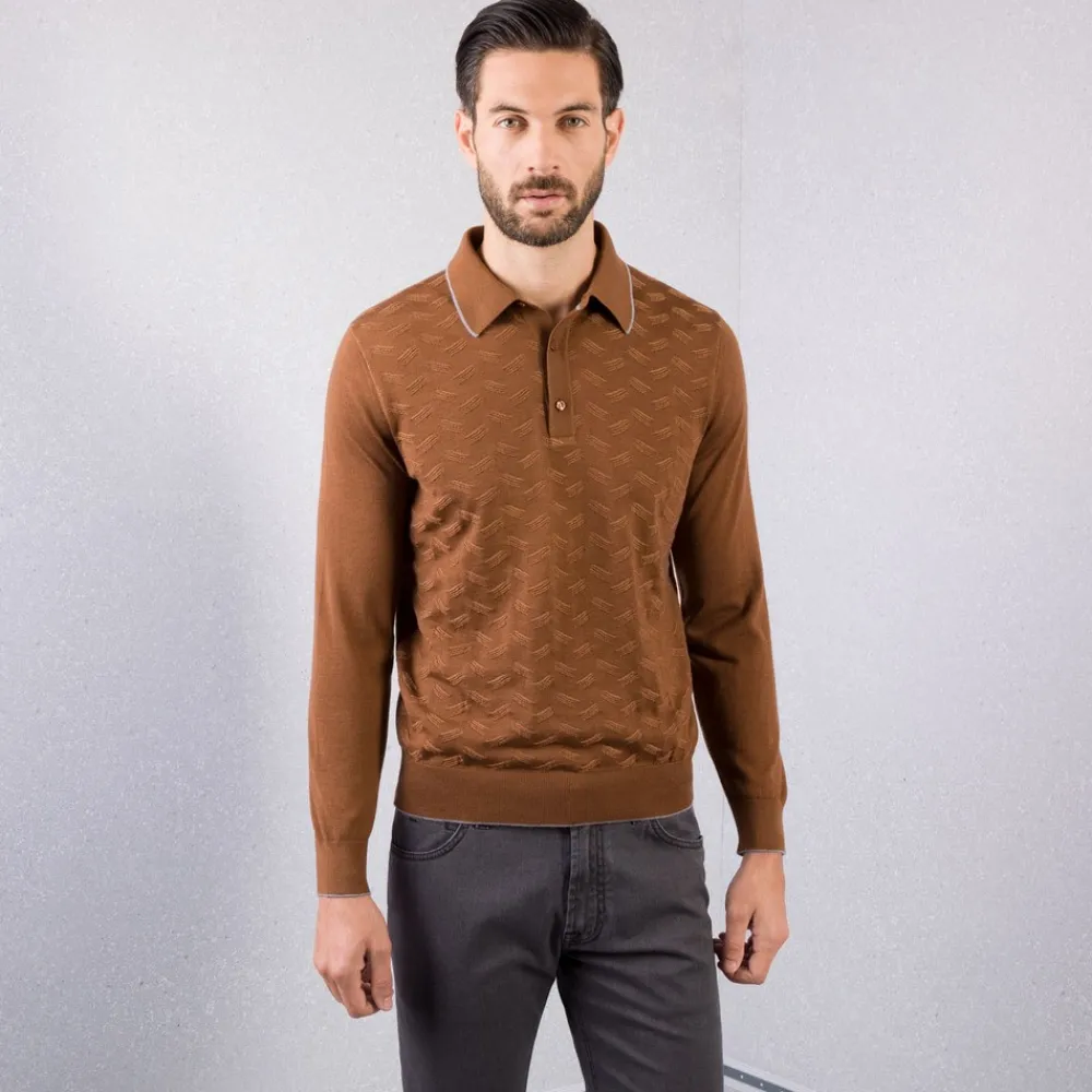 Best Knit Three-Button Polo Mens Knitwear
