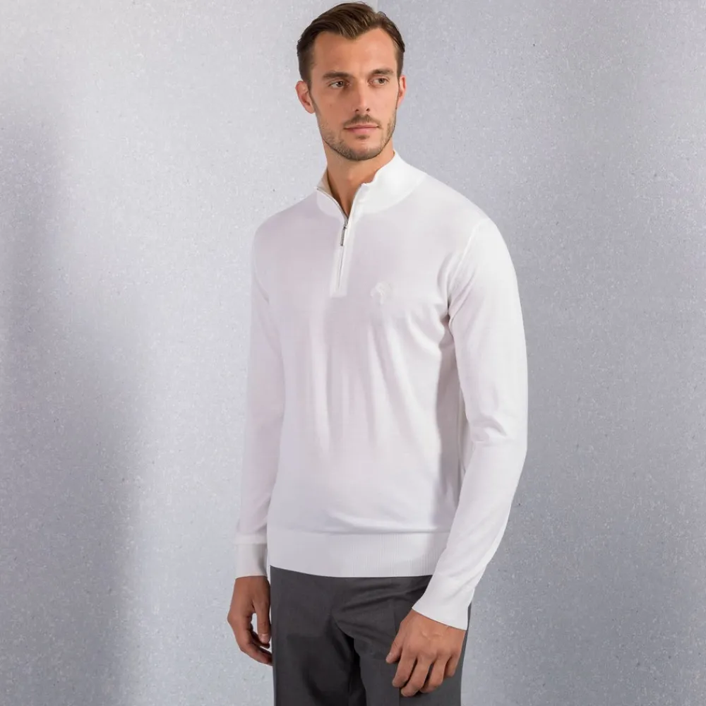 Online Knit Zip Mockneck Sweater Mens Knitwear