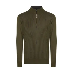Hot Knit Zip Mockneck Sweater Mens Knitwear