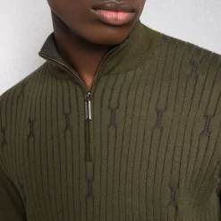 Hot Knit Zip Mockneck Sweater Mens Knitwear
