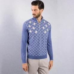 Fashion Knit Zip Mockneck Sweater Mens Knitwear