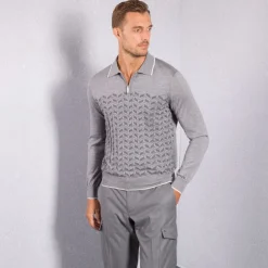Online Knit Zip Polo Mens Knitwear