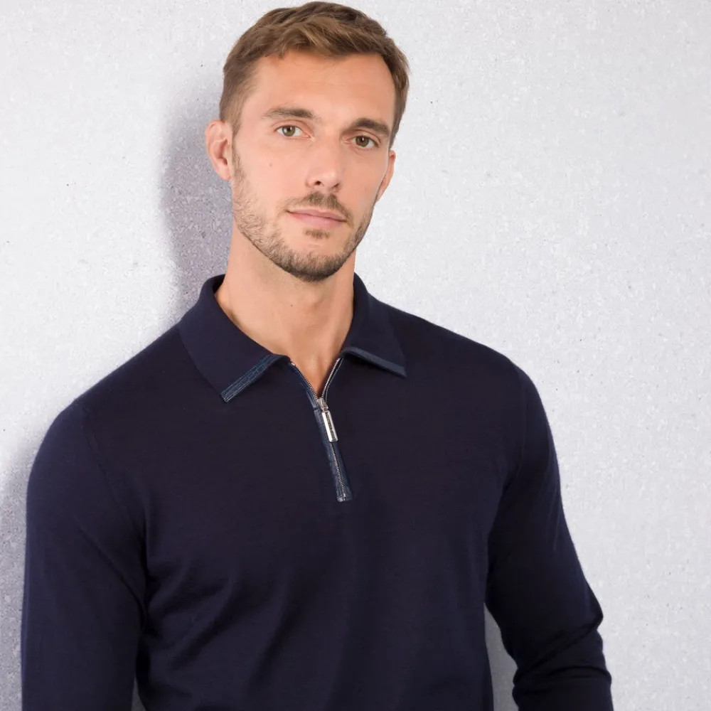 New Knit Zip Polo Mens Knitwear