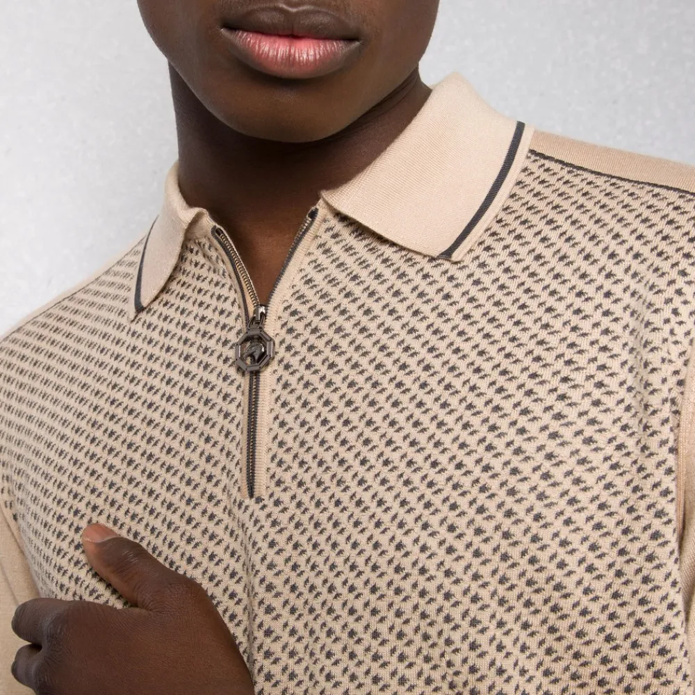 Hot Knit Zip Polo Mens Knitwear