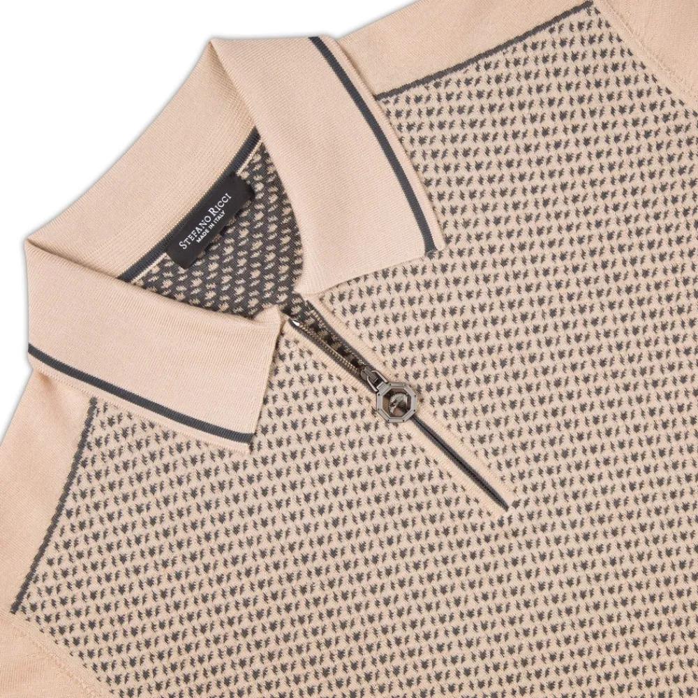 Hot Knit Zip Polo Mens Knitwear