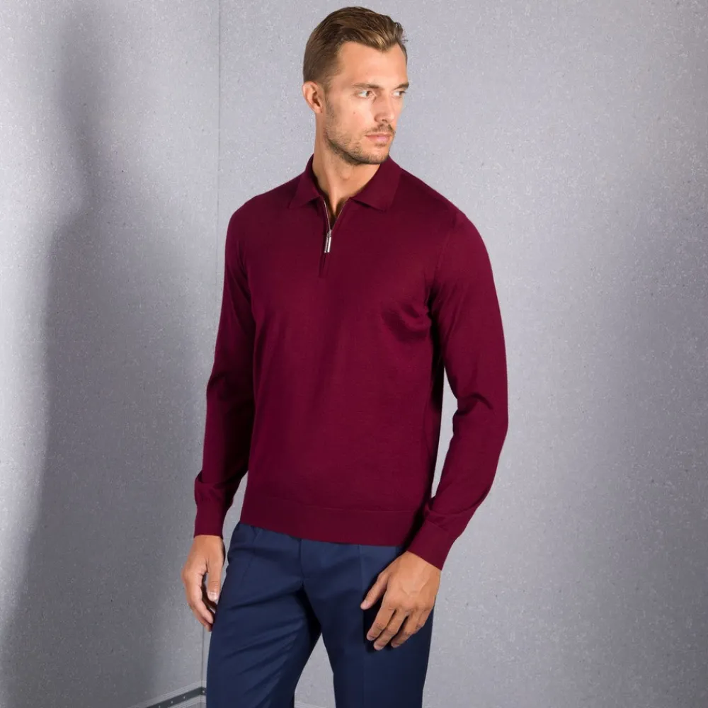Store Knit Zip Polo Mens Last Sizes