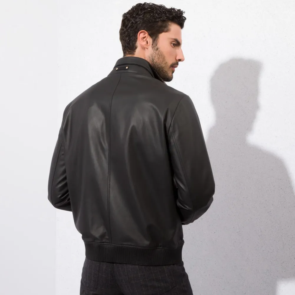 Fashion Lambskin Leather And Shearling Blouson Mens Last Sizes
