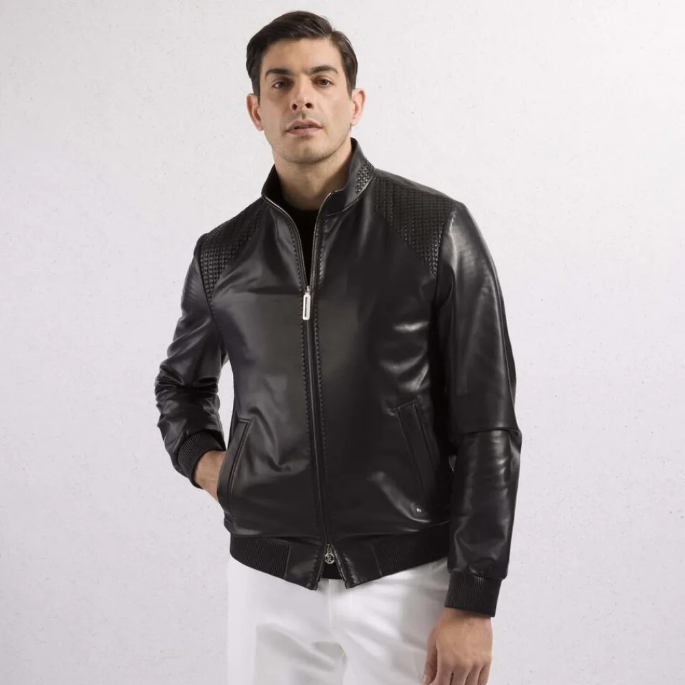 Flash Sale Lambskin Leather Blouson Mens Outerwear