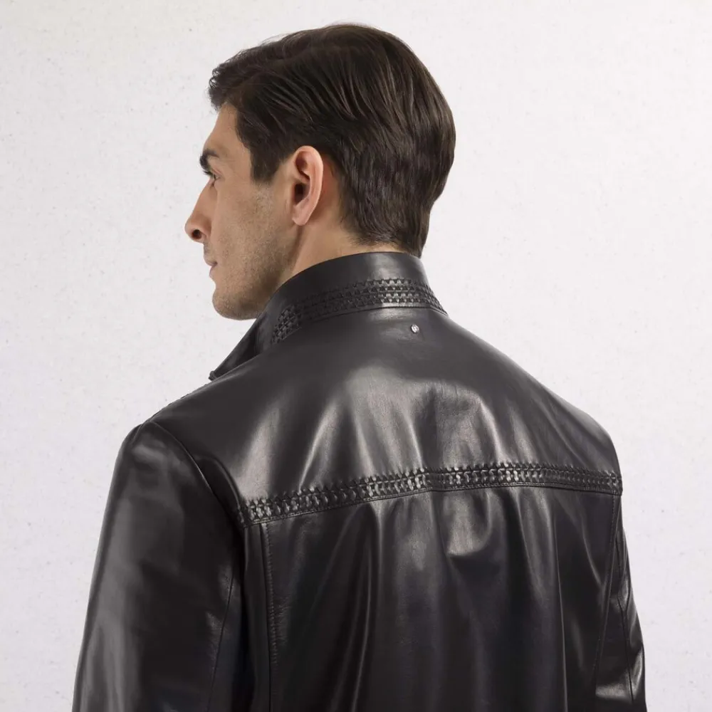 Flash Sale Lambskin Leather Blouson Mens Outerwear
