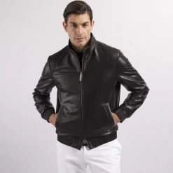 Flash Sale Lambskin Leather Blouson Mens Outerwear
