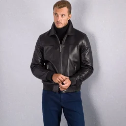 Online Lambskin Leather Blouson Mens Outerwear