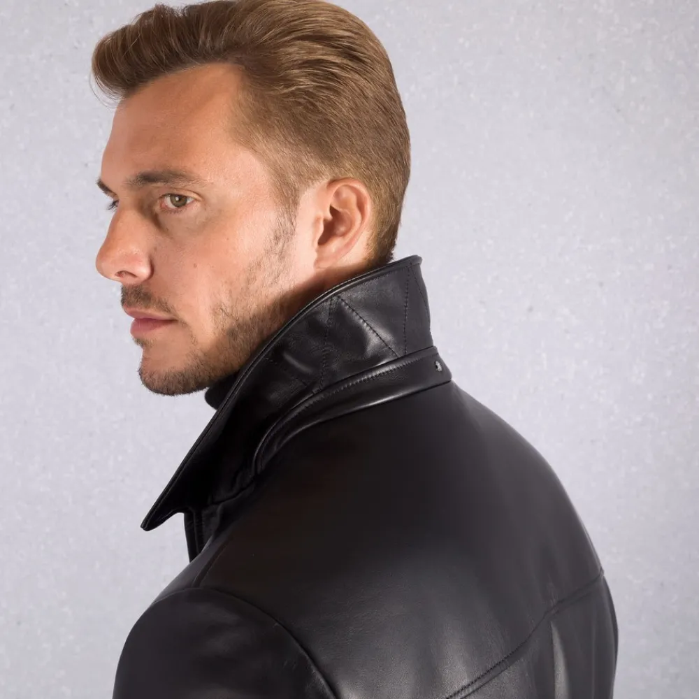 Online Lambskin Leather Blouson Mens Outerwear