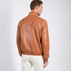 Best Sale Lambskin Leather Blouson Mens Outerwear