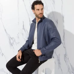 Hot Lambskin Leather Blouson Mens Outerwear