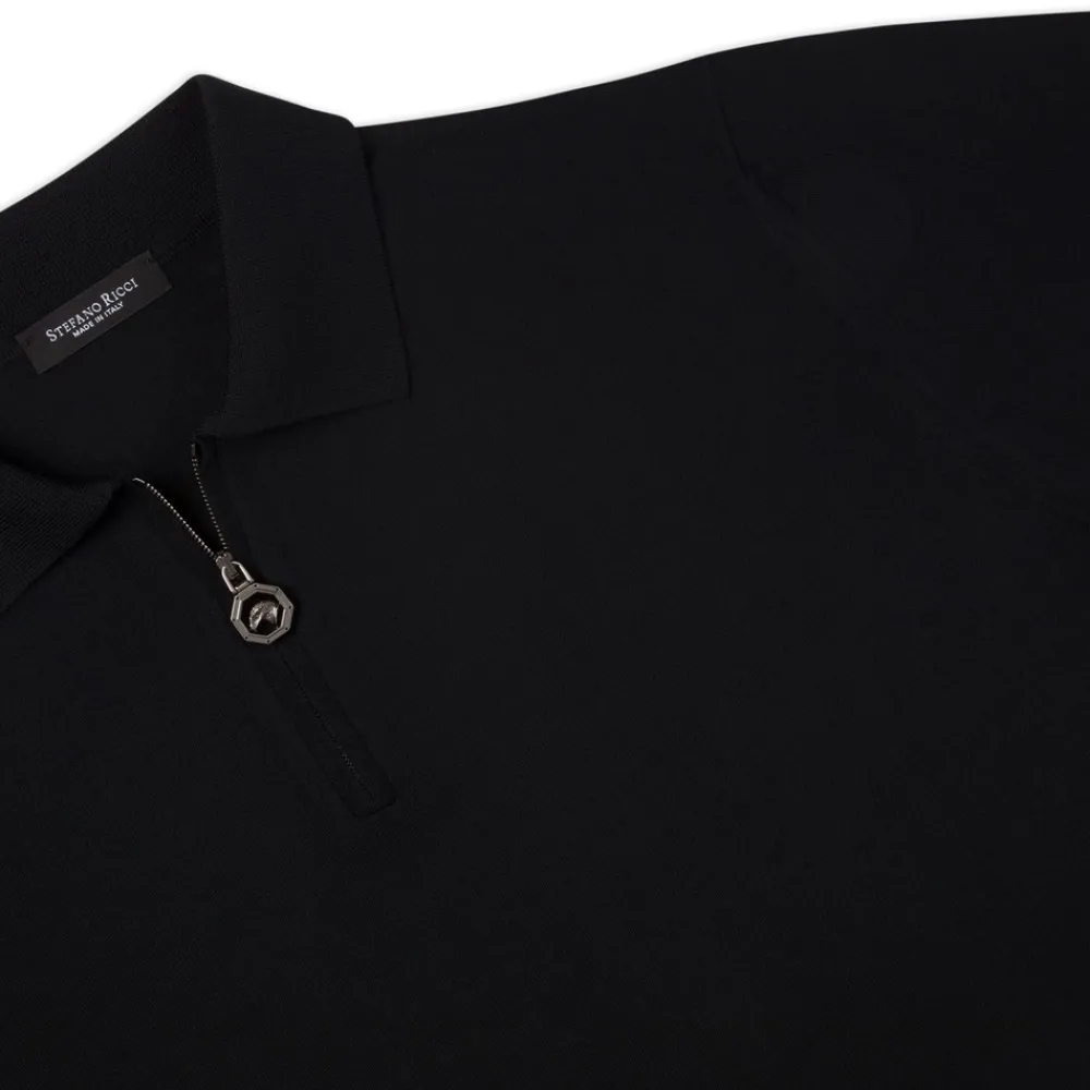 Flash Sale Long Sleeve Zip Polo Mens Knitwear