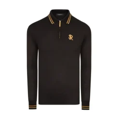 Outlet Long Sleeved Piqu Zip Polo Mens Last Sizes