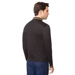 Outlet Long Sleeved Piqu Zip Polo Mens Last Sizes