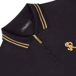 Outlet Long Sleeved Piqu Zip Polo Mens Last Sizes