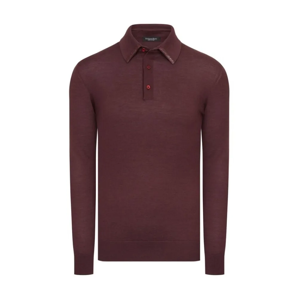 Flash Sale Long Sleeved Three Button Polo Mens Knitwear