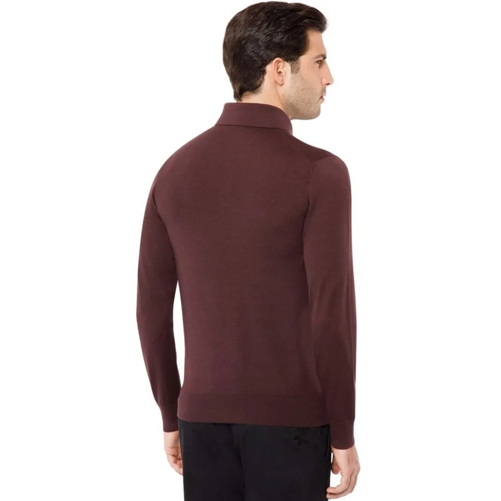 Flash Sale Long Sleeved Three Button Polo Mens Knitwear