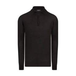 Online Long Sleeved Three Button Polo Mens Knitwear